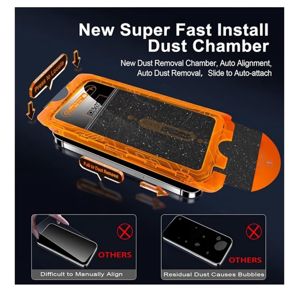 QsmQam for iPhone 16 Screen Protector + Camera Lens Protector, Shatterproof - Picture 2 of 5